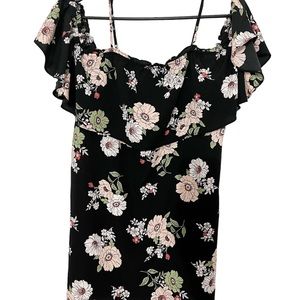 Forever21 Chiffon Floral off shoulder dress | Medium